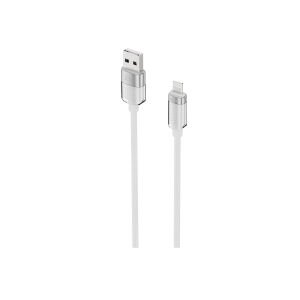 hkm tech KNIT GLAM 2.1A Hızlı Şarj Destekli, USB-A to Lightning Şarj ve Data Aktarım Kablosu Beyaz