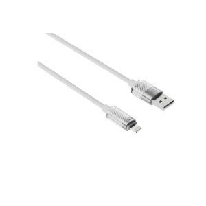 hkm tech KNIT GLAM 2.1A Hızlı Şarj Destekli, USB-A to Lightning Şarj ve Data Aktarım Kablosu Beyaz