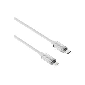 hkm tech KNIT GLAM 30W Hızlı Şarj Destekli, Type-C to Lightning Şarj ve Data Aktarım Kablosu Beyaz