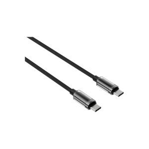 hkm tech KNIT GLAM 60W Hızlı Şarj Destekli, Type-C to Type-C Şarj ve Data Aktarım Kablosu Siyah