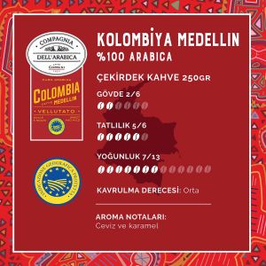 Caffe Corsini Kolombiya Medellin %100 Arabica Çekirdek Kahve 250GR