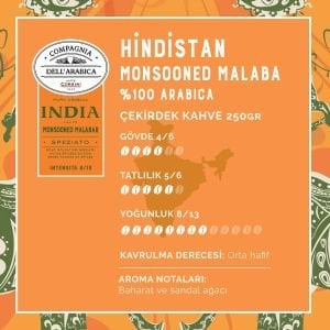 Caffe Corsini Hindistan Monsooned Malaba %100 Arabica Çekirdek Kahve 250GR