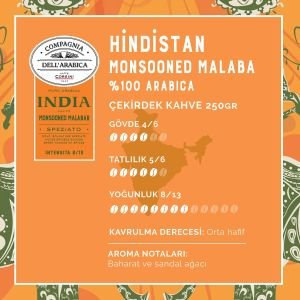 Caffe Corsini Hindistan Monsooned Malaba %100 Arabica Çekirdek Kahve 250GR