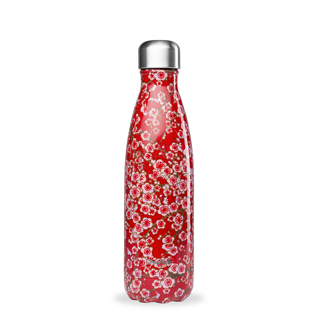 Qwetch QD3076 Çiçek Desenli Isı Yalıtımlı 500ml Termos - Kırmızı