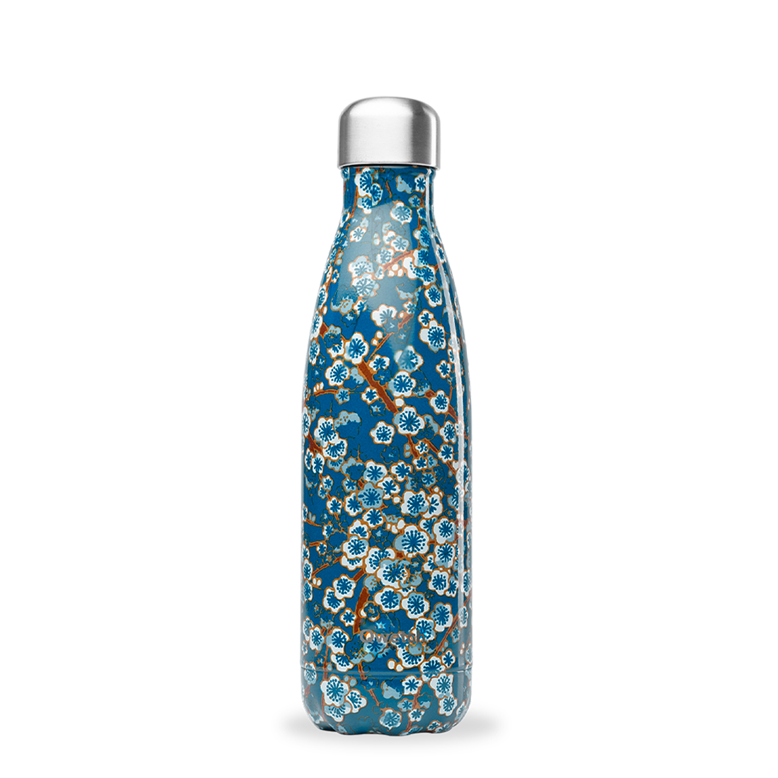 Qwetch QD3077 Çiçek Desenli Isı Yalıtımlı 500ml Termos - Mavi