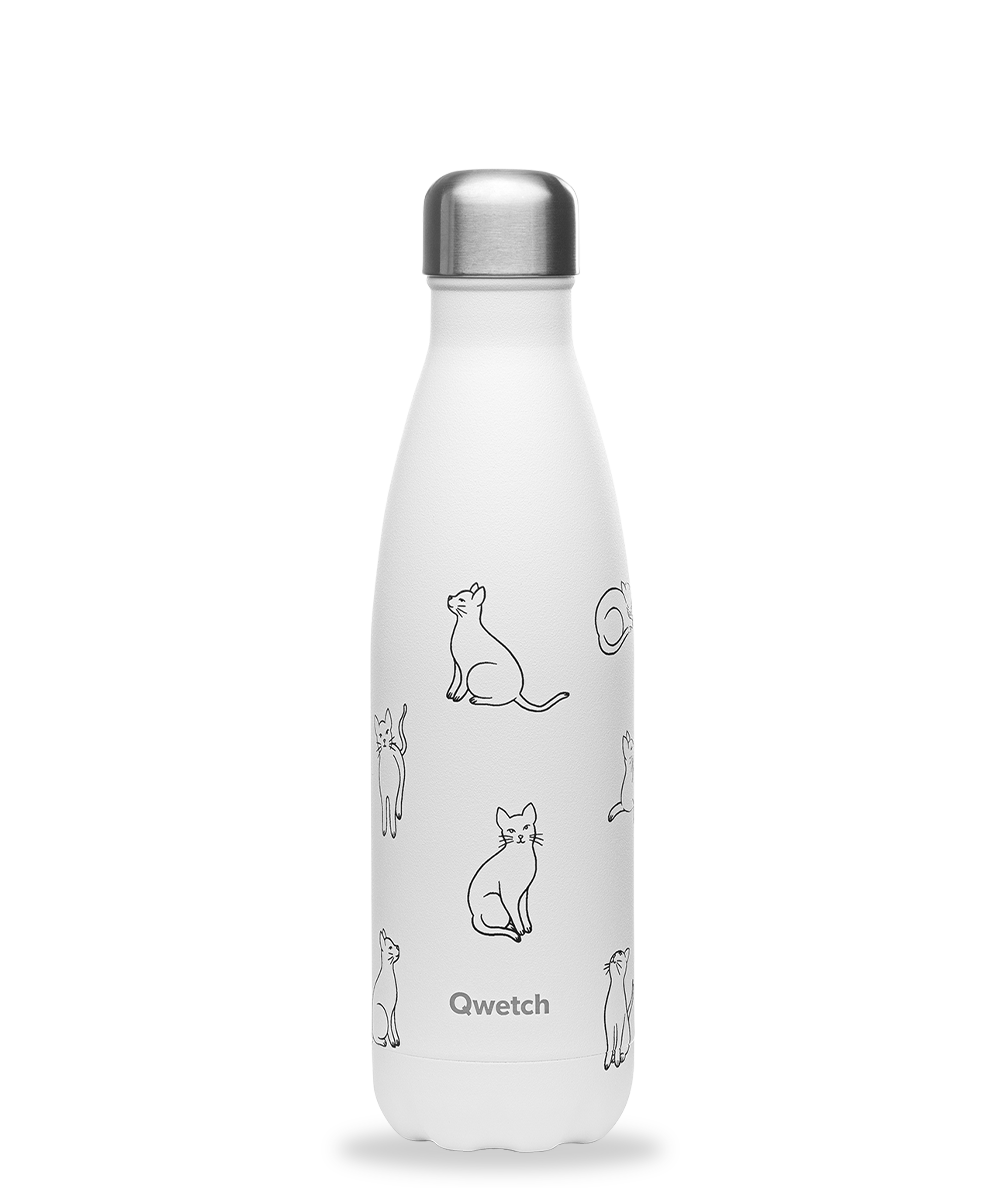 Qwetch QD3373 Isı Yalıtımlı 500ml Termos - Kedi Desenli