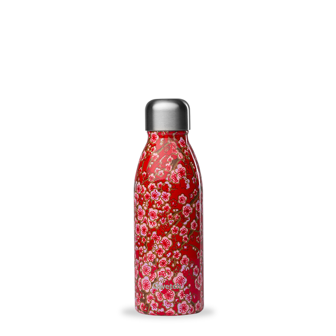 Qwetch QD7004 Kiraz Çiçeği Desenli 500ml Su Şişesi - Kırmızı