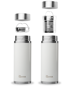 Qwetch QT5030 Isı Yalıtımlı 400 ml Termos - İpeksi Beyaz