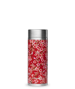Qwetch QT5176 Çiçek Desenli Isı Yalıtımlı 400 ml Termos - Kırmızı