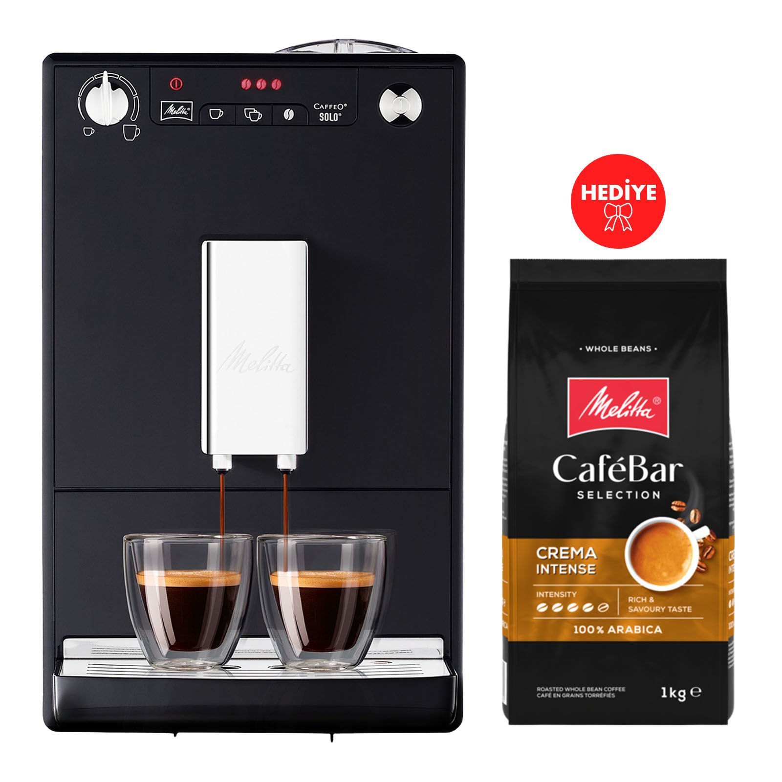 Caffeo Solo Siyah Tam Otomatik Kahve Makinesi Hediye Kahve