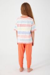 Roly Poly 3097 Garson Bird Krem Kız Çocuk Kısa Kol Pijama Takım