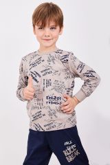 Roly Poly 2871 Able Ends Rule Break Bej Erkek Uzun Kol Pijama Takım