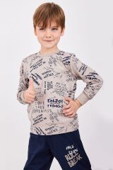 Roly Poly 2871 Able Ends Rule Break Bej Erkek Uzun Kol Pijama Takım