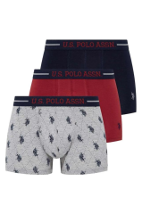U.s Polo Assn 80328 Erkek Bordo Lacivert Gri 3'Lü Boxer