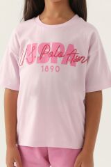 U.S. Polo Assn. 1804 Lisanslı Oversized Kız Çocuk Şort Takım