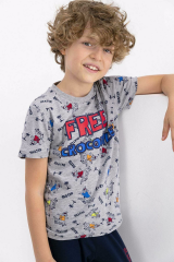 Roly Poly 2343 Free Crocodile Erkek Çocuk Kısa Kol Pijama Takımı