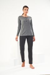 Pjs 22440 Kadın Nakışlı Patlı Pijama Takım