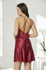 Pierre Cardin 7005 Saten Dörtlü Çeyiz Seti Bordo - L