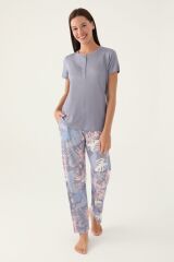 Pierre Cardin 8801 Leaf Kadın Kısa Kol Pijama Takımı