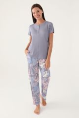 Pierre Cardin 8801 Leaf Kadın Kısa Kol Pijama Takımı
