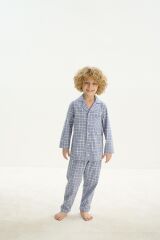 ZEYZEY 8748 Erkek Çocuk Önden Düğmeli Pijama Takım