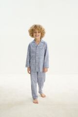 ZEYZEY 8748 Erkek Çocuk Önden Düğmeli Pijama Takım