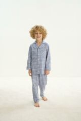 ZEYZEY 8748 Erkek Çocuk Önden Düğmeli Pijama Takım