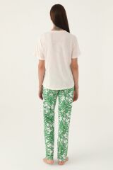 Pierre Cardin 8804 Nature Bej Kadın Kısa Kol Pijama Takımı