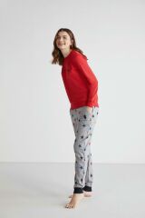 U.S Polo Assn 16958 Kadın Kırmızı Patlı Pijama Takım