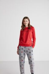 U.S Polo Assn 16958 Kadın Kırmızı Patlı Pijama Takım