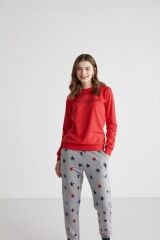 U.S Polo Assn 16958 Kadın Kırmızı Patlı Pijama Takım