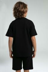 Kappa 36225 Erkek Çocuk Şortlu Pijama Bermuda Takım Siyah - 7-8