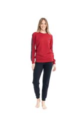 U.S. Polo Assn. 17075 Kadın Bordo Ev Giyim Pijama Takım