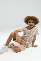 Arnetta Erkek Çocuk Desenli Bisiklet Yaka Kısa Kollu Şortlu Pijama Takım
