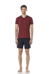 Pierre Cardin 5595 Erkek Çeyizlik Triko Ropdöşambır Pijama 5'li Set Takım Bordo - M
