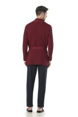 Pierre Cardin 5595 Erkek Çeyizlik Triko Ropdöşambır Pijama 5'li Set Takım Bordo - M