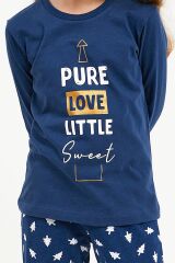 Roly Poly 2995 Pure Love Little Sweet Koyu İndigo Kız Çocuk Uzun Kol Pijama Takım