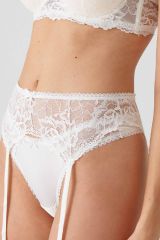 Pierre Cardin 4791 Vicenza Dantel Ekstra Dolgulu Çoraplı Straplez Jartiyer Sütyen ve Tanga Takım Ekru - 85