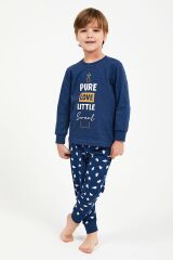 Roly Poly 2996 Pure Love Little Sweet Koyu İndigo Erkek Çocuk Uzun Kol Pijama Takım