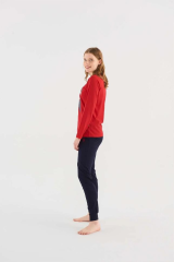 U.s Polo Assn 16840 Kadın Uzun Kol Yazı Baskılı Pijama Takım