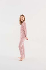 U.s Polo Assn 16829 Kadın Pembe Melanj Patlı Pijama Takım