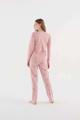 U.s Polo Assn 16829 Kadın Pembe Melanj Patlı Pijama Takım