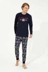 U.s Polo Assn 18634 Erkek Yuvarlak Yaka Uzun Kollu Pijama Takımı
