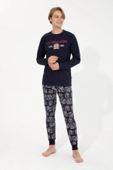 U.s Polo Assn 18634 Erkek Yuvarlak Yaka Uzun Kollu Pijama Takımı