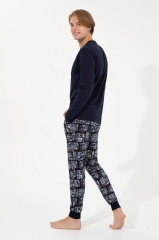 U.s Polo Assn 18634 Erkek Yuvarlak Yaka Uzun Kollu Pijama Takımı