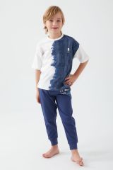 U.S. Polo Assn 1339 Garson İntense Creams Erkek Çocuk Kısa Kol Pijama Takım