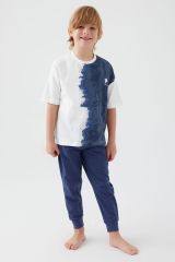 U.S. Polo Assn 1339 Garson İntense Creams Erkek Çocuk Kısa Kol Pijama Takım