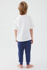 U.S. Polo Assn 1339 Garson İntense Creams Erkek Çocuk Kısa Kol Pijama Takım