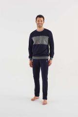 U.s Polo Assn 18616 Erkek Antrasit Melanj Pijama Takım
