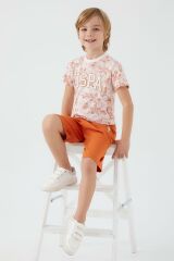 U.S. Polo Assn 1356 Flowered Details Erkek Çocuk Bermuda Takım